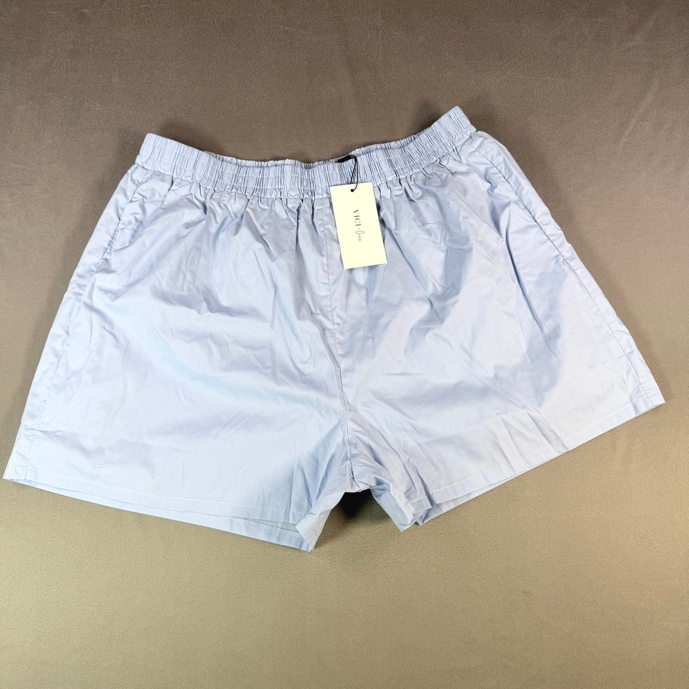 VICI x Gina Boyfriend Shorts Womens XL Baby Blue Infinity Cotton‎ Casual Summer